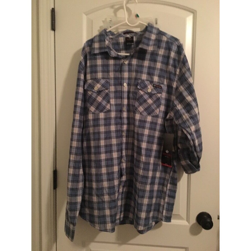 Enyce A. Sean Combs Men's Blue Plaid Button Up Shirt Top Size 3XL